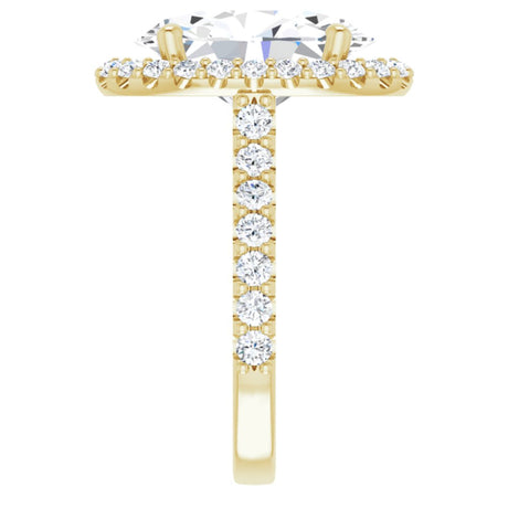 14K Yellow Gold 14x10 mm Oval 1 CTW Lab-Grown Diamond Semi-Set Engagement Ring
