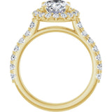 14K Yellow Gold 9x7 mm Oval 5/8 CTW Natural Diamond Semi-Set Engagement Ring