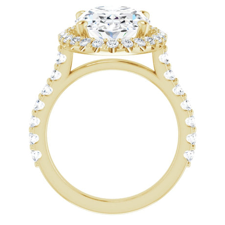 14K Yellow Gold 14x10 mm Oval 1 CTW Lab-Grown Diamond Semi-Set Engagement Ring