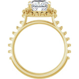 14K Yellow Gold 8x8 mm Cushion 7/8 CTW Lab-Grown Diamond Semi-Set Engagement Ring