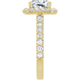 14K Yellow Gold 8x8 mm Cushion 7/8 CTW Lab-Grown Diamond Semi-Set Engagement Ring