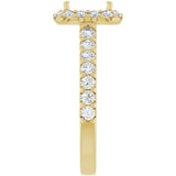 14K Yellow Gold 7x5 mm Emerald 5/8 CTW Natural Diamond Semi-Set Engagement Ring