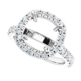 14K White Gold 9x9 mm Cushion 7/8 CTW Lab-Grown Diamond Semi-Set Engagement Ring