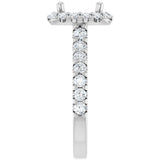 14K White Gold 6.5x6.5 mm Square 5/8 CTW Natural Diamond Semi-Set Engagement Ring