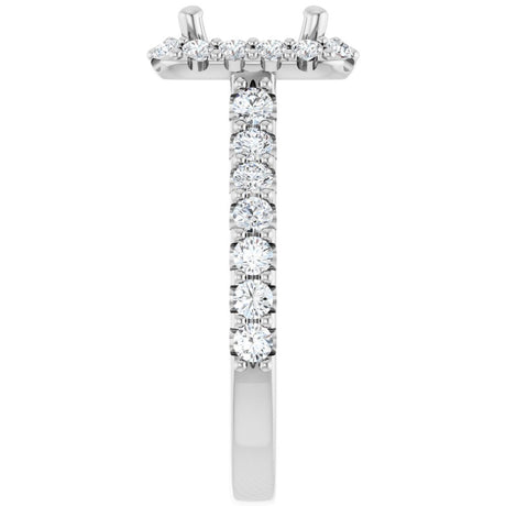14K White Gold 6.5x6.5 mm Square 5/8 CTW Natural Diamond Semi-Set Engagement Ring