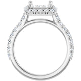 14K White Gold 6.5x6.5 mm Square 5/8 CTW Natural Diamond Semi-Set Engagement Ring