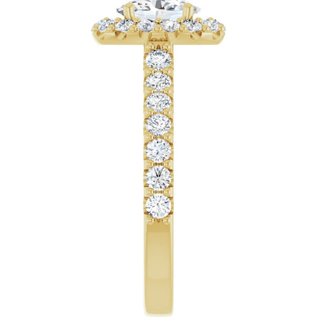 14K Yellow Gold 7x5 mm Oval 5/8 CTW Natural Diamond Semi-Set Engagement Ring