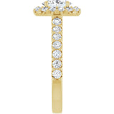14K Yellow Gold 7x5 mm Oval 5/8 CTW Natural Diamond Semi-Set Engagement Ring