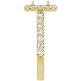 14K Yellow Gold 7x5 mm Oval 5/8 CTW Natural Diamond Semi-Set Engagement Ring