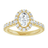 14K Yellow Gold 7x5 mm Oval 5/8 CTW Natural Diamond Semi-Set Engagement Ring
