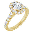 14K Yellow Gold 7x5 mm Oval 5/8 CTW Natural Diamond Semi-Set Engagement Ring