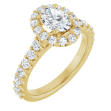 14K Yellow Gold 7x5 mm Oval 5/8 CTW Natural Diamond Semi-Set Engagement Ring