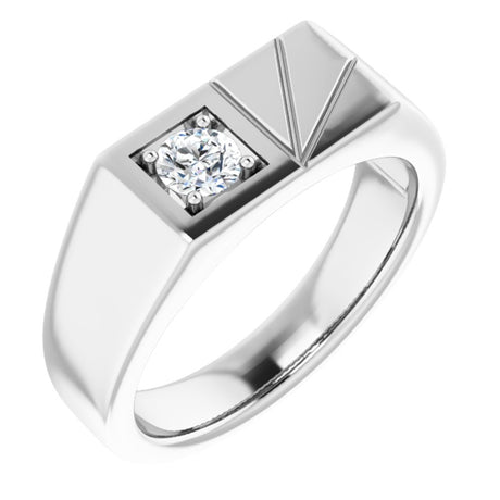 14K White Gold 1/3 CT Natural Diamond Ring