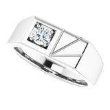 14K White Gold 1/3 CT Natural Diamond Ring