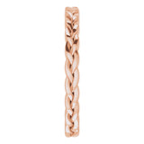 14K Rose Gold 2 mm Woven-Design Band Size 5.5