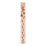 14K Rose Gold 2 mm Woven-Design Band Size 5.5