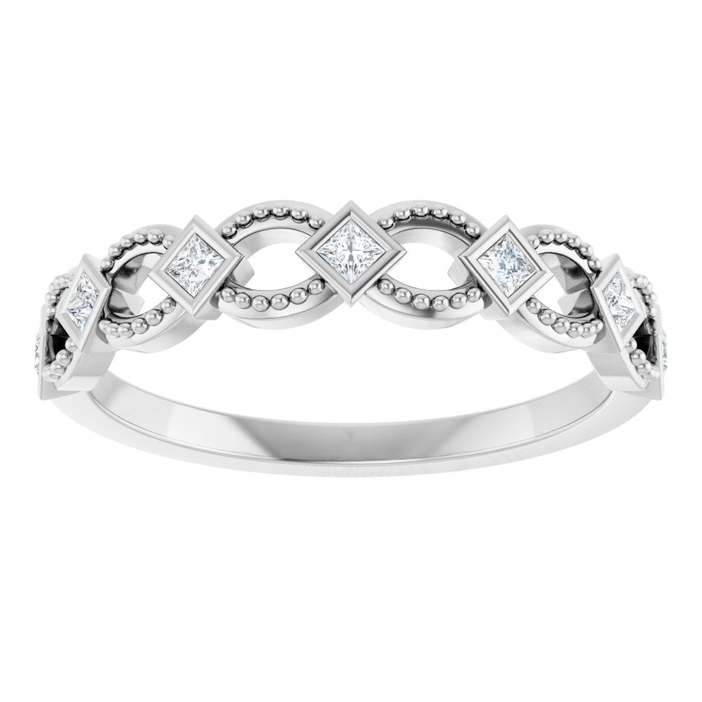 14K White 1/6 CTW Natural Diamond Stackable Ring