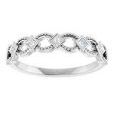 14K White 1/6 CTW Natural Diamond Stackable Ring