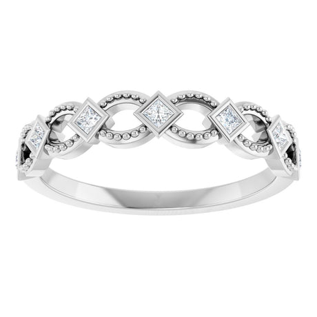 14K White Gold 1/6 CTW Natural Diamond Stackable Ring
