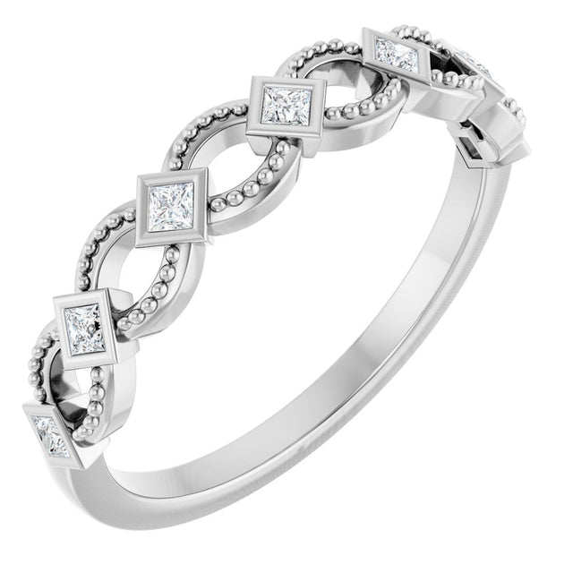 14K White Gold 1/6 CTW Natural Diamond Stackable Ring