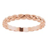 14K Rose Gold 2 mm Woven-Design Band Size 5.5