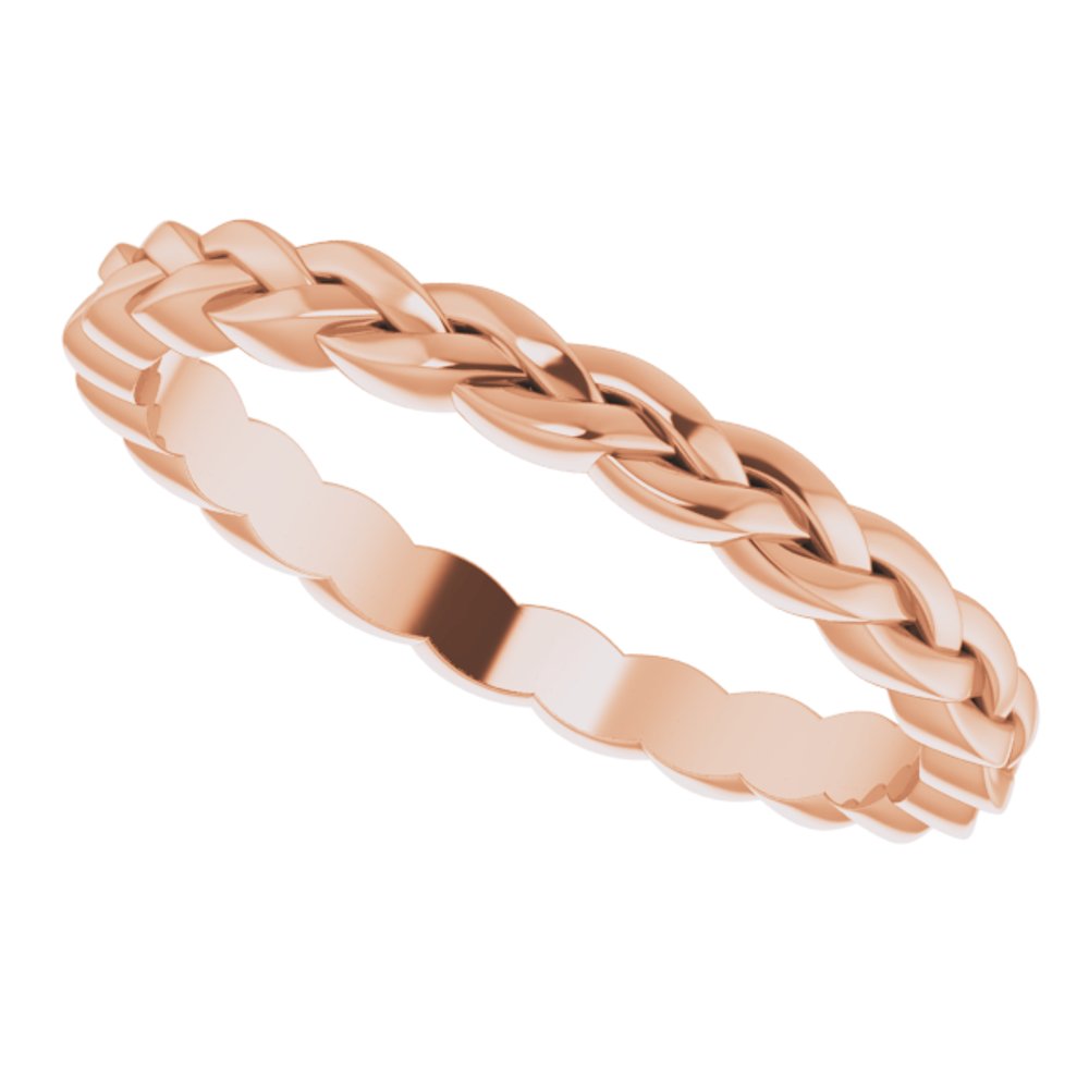 14K Rose Gold 2 mm Woven-Design Band Size 5.5