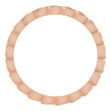 14K Rose Gold 2 mm Woven-Design Band Size 5.5