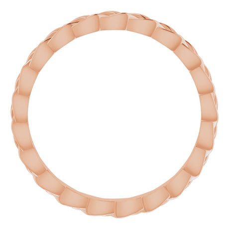 14K Rose Gold 2 mm Woven-Design Band Size 5.5