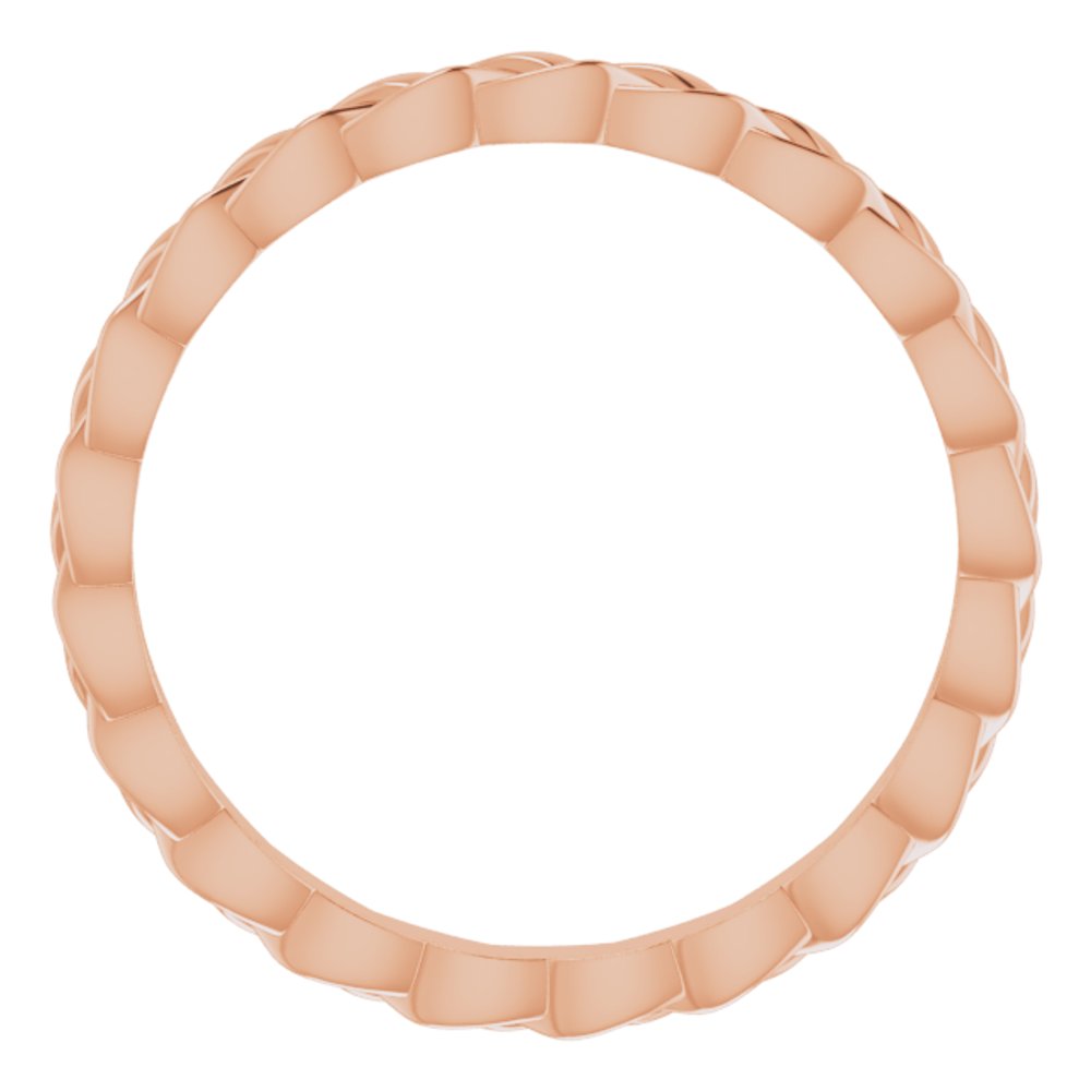 14K Rose Gold 2 mm Woven-Design Band Size 5.5