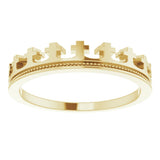 14K Yellow Cross Crown Ring