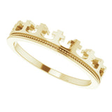 14K Yellow Cross Crown Ring