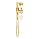 14K Yellow Cross Crown Ring