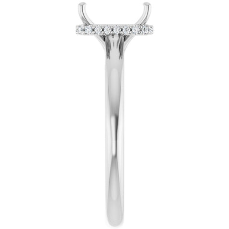 14K White 8 x 6 mm Emerald .06 CTW Lab-Grown Diamond Semi-Set Engagement Ring