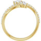 14K Yellow Gold 3/4 CTW Natural Diamond Two-Stone Ring