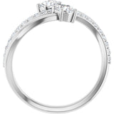 14K White Gold 3/4 CTW Lab-Grown Diamond Two-Stone Ring