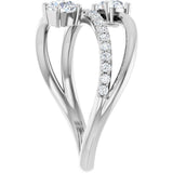 14K White Gold 3/4 CTW Lab-Grown Diamond Two-Stone Ring
