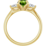 14K Yellow Gold Natural Peridot & 1/4 CTW Natural Diamond Ring  