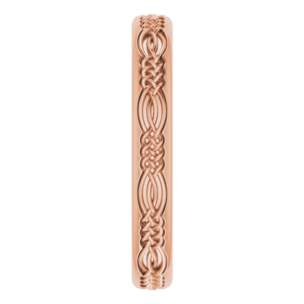 14K Rose 3.2 mm Celtic-Inspired Band Size 7