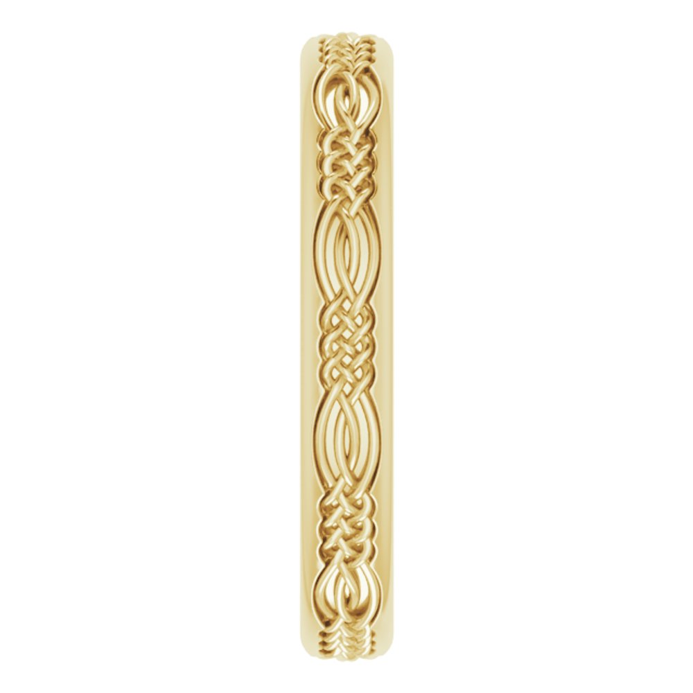 14K Yellow Gold 3.2 mm Celtic-Inspired Flat Band Size 7