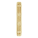14K Yellow Gold 3.2 mm Celtic-Inspired Flat Band Size 7