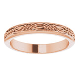 14K Rose 3.2 mm Celtic-Inspired Band Size 7