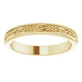 14K Yellow Gold 3.2 mm Celtic-Inspired Flat Band Size 7