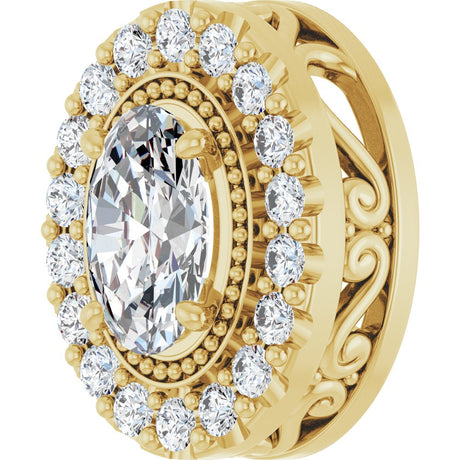 14K Yellow 5/8 CTW Lab-Grown Diamond Pendant