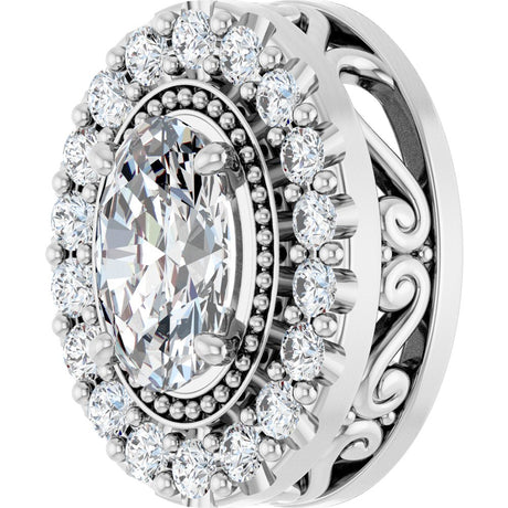 14K White 5/8 CTW Lab-Grown Diamond Pendant