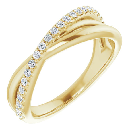 14K Yellow 1/5 CTW Natural Diamond Criss-Cross Ring