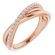 14K Rose 1/5 CTW Natural Diamond Criss-Cross Ring