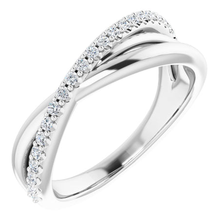 14K White Gold 1/5 CTW Natural Diamond Criss-Cross Ring