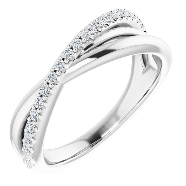 14K White Gold 1/5 CTW Natural Diamond Criss-Cross Ring