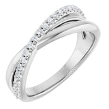 14K White Gold 1/5 CTW Natural Diamond Criss-Cross Ring
