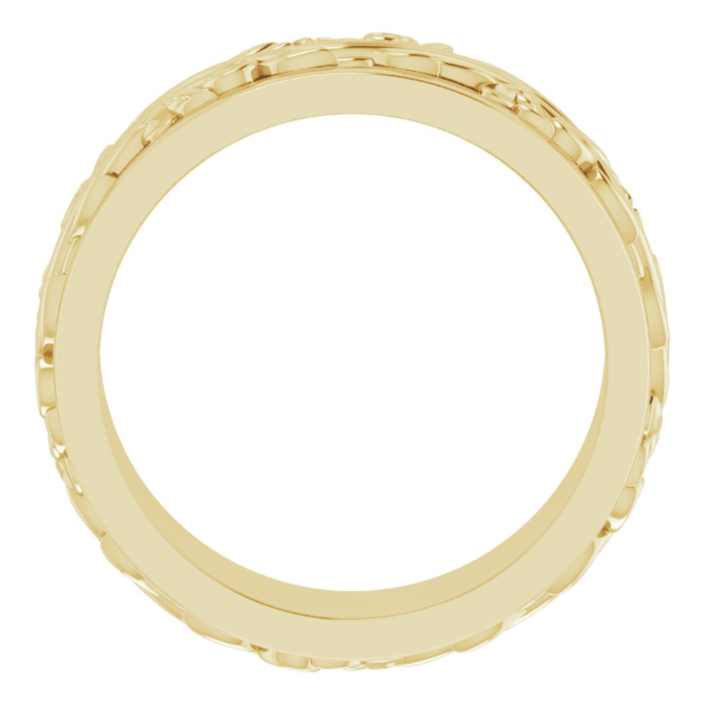 14K Yellow 7 mm Sculptural Band